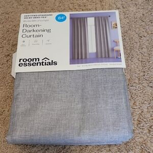 Room Essentials Medium Gray Room-Darkening Curtain 84" NWT